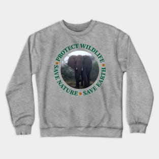 Wildlife Conservation Earth Day Elephants Crewneck Sweatshirt